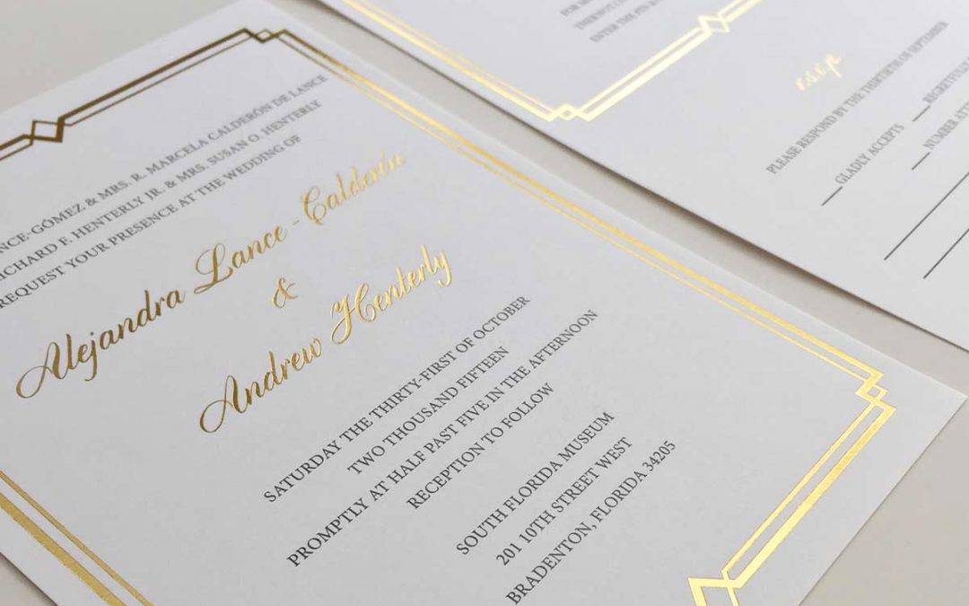 Gold Foil Wedding Invitation